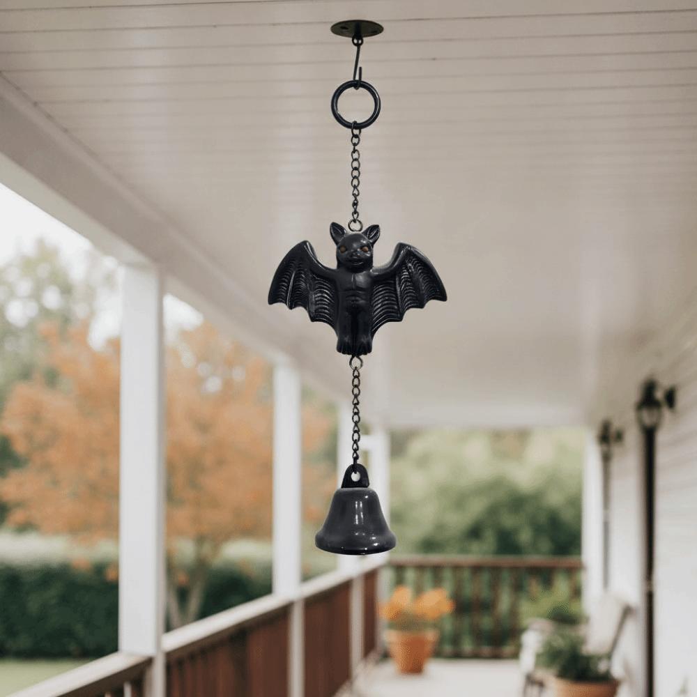 Hand Painted Spooky Hanging Bell Weather Resistant Resin Craft Ornament Homeowners
