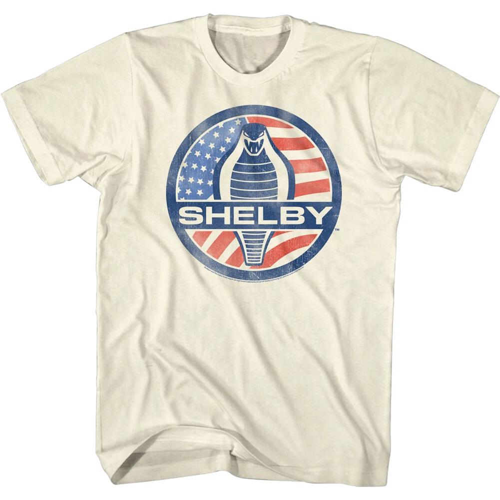 Shelby Cobra USA Flag Emblem Men s T Shirt Snake American Sports Car Racer S