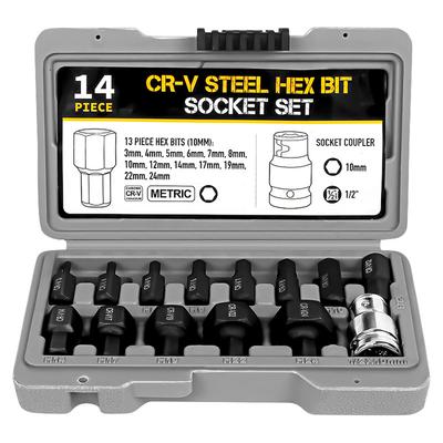 14 pz 12 pollici Set di bussole esagonali chiave elettrica a cricchetto punte esagonali accessori riparazione auto