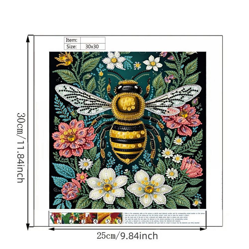 5D DIY Partial Special Shaped Drill Diamond Painting Kit Bee for Home Decoration