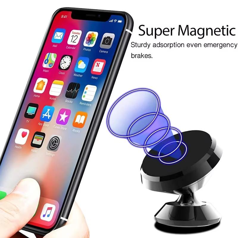 Suporte Magnético para Celular de Carro Painel Suporte para Celular Rotação 360 Graus Montagem Magnética Suporte Universal para Celular Suporte para GPS