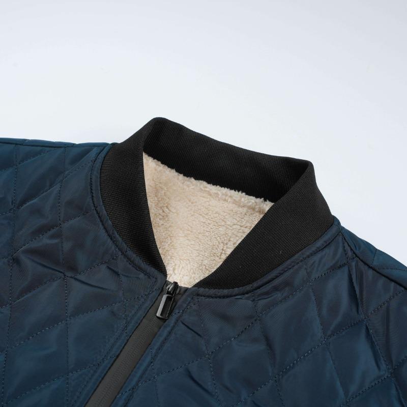 Solid Color Zipper Pocket Cardigan Autumn and Winter Men's Baseball Collar Jacket Fashionable Casual Top