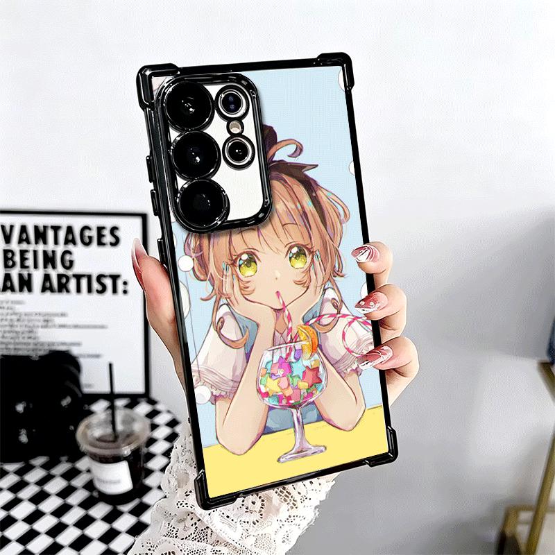CardCaptor Sakura Anime Plating Phone Case For Samsung Galaxy S24 S25 FE S26 Edge S23 Ultra S22 S21 Plus S20 Anti-Fall Airabag C