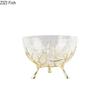 Ice Cracked Texture Fruits Bowl Golden Branches Bracket Glass Storage Tray Snacks and Nuts Bowl Home Kitchen Dessert Cutlery