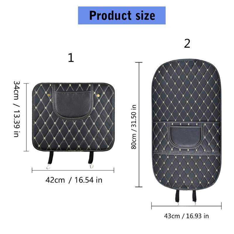 Easy Clean Car Seat Back Cover Waterproof Leather Kick Guard Easy Installation Full Protection Mat Cover
