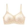 Intimo da donna estivo, adorabile, dolce, in pizzo, con coppe preformate e raccolte sul seno, senza cuciture visibili
