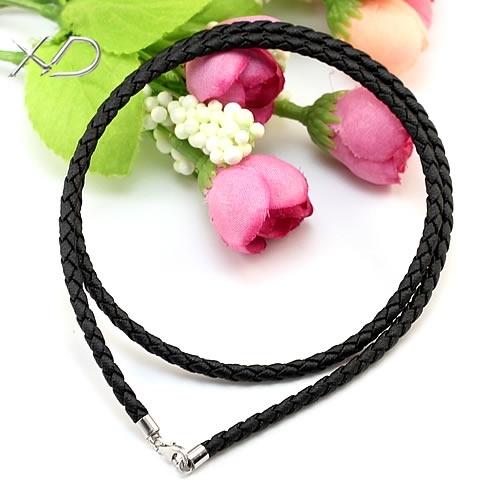 XD M002 3.0mmPU Cords with Sterling Silver Lobster Clasp Pu Leather Cord Pendant Lanyard Couple Necklace Rope Pendant Rope 16inch=40cm