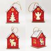 Christmas LED Light Wooden House Luminous Cabin Merry Christmas Decorations for Home DIY Xmas Tree Ornaments Kids Gifts