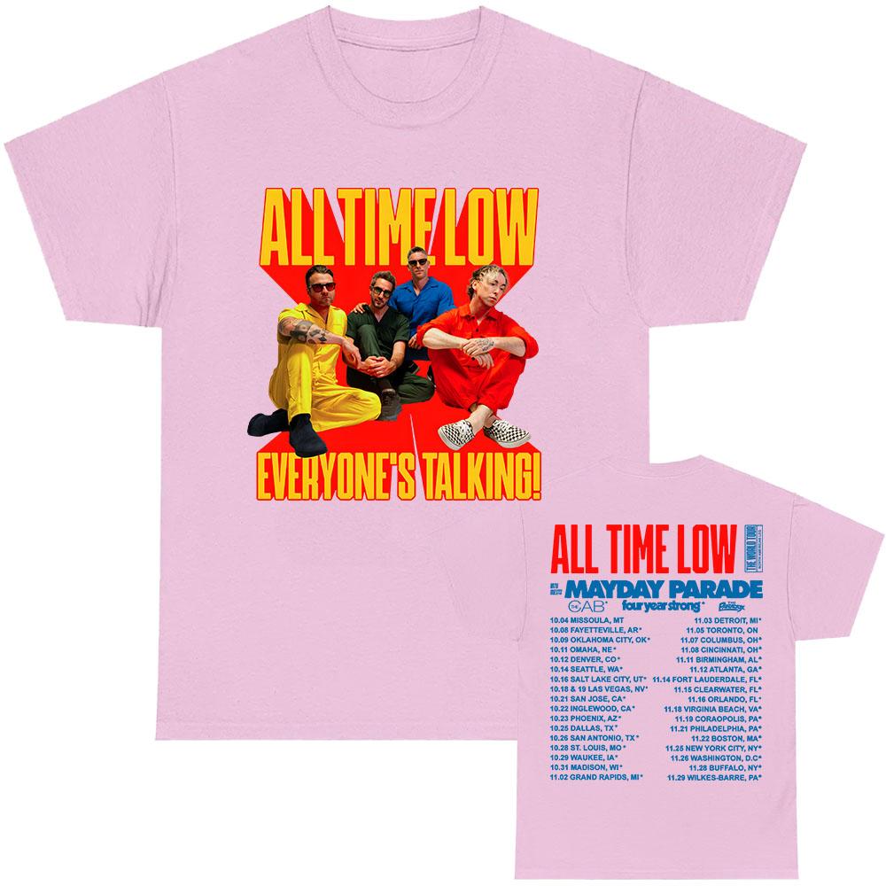 ALL TIME LOW Tričko z turné Everyone's Talking s krátkým rukávem, ležérní bavlněné tričko, módní volné pánské dámské oblečení, grafické tričko