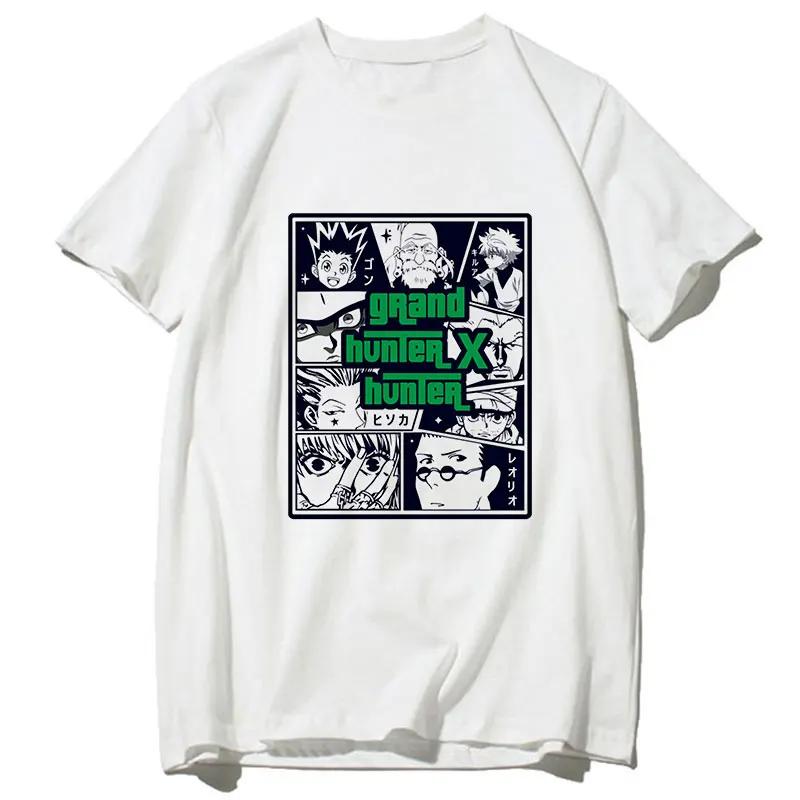 90s Japanese Anime Hunter X Hunter Unisex T-shirt Graphic Men Harajuku Kawaii Killua Tshirt Funny Hisoka T Shirt Tops Tees Male
