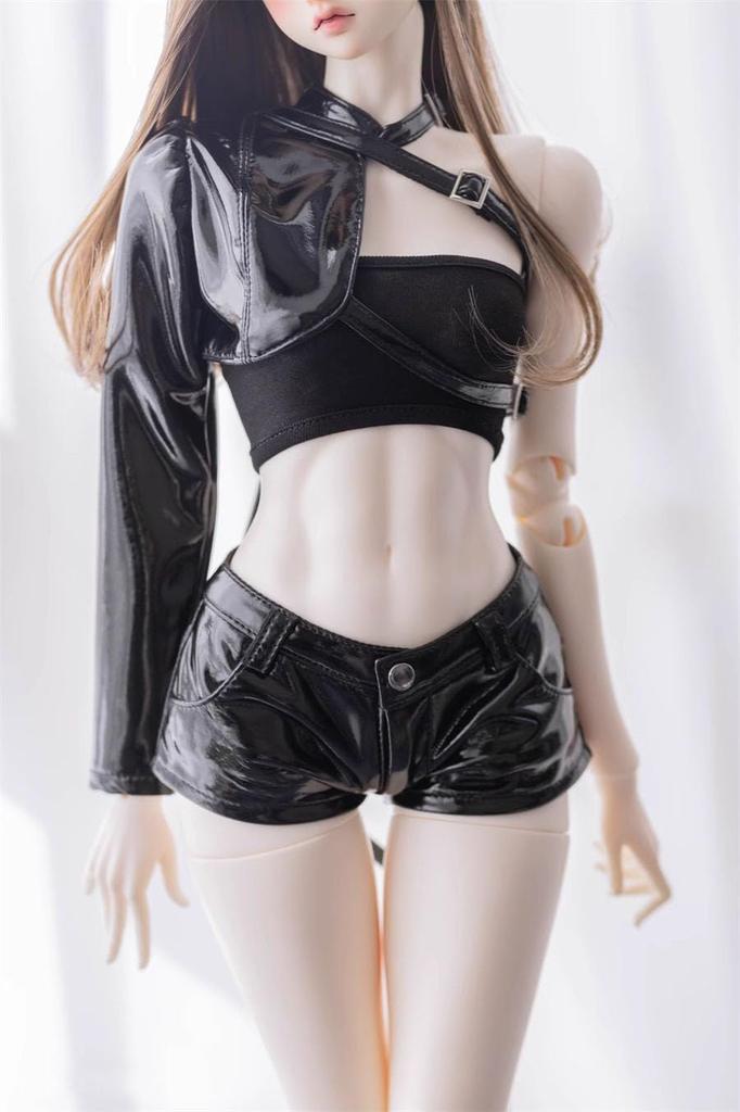 HAMRETHYPPZ BJD Ball Jointed Doll Doll Doll Maid Sexy Leather Locomotive Leather Sexy Leather Pants Suit and Body Not Black 1/4 1/6 1/3 Dress,