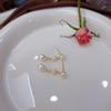 Natural Freshwater Pearl Stud Earrings Women's S911 Silver Needle Long Niche Temperament Versatile Design High-end Pendant Earrings