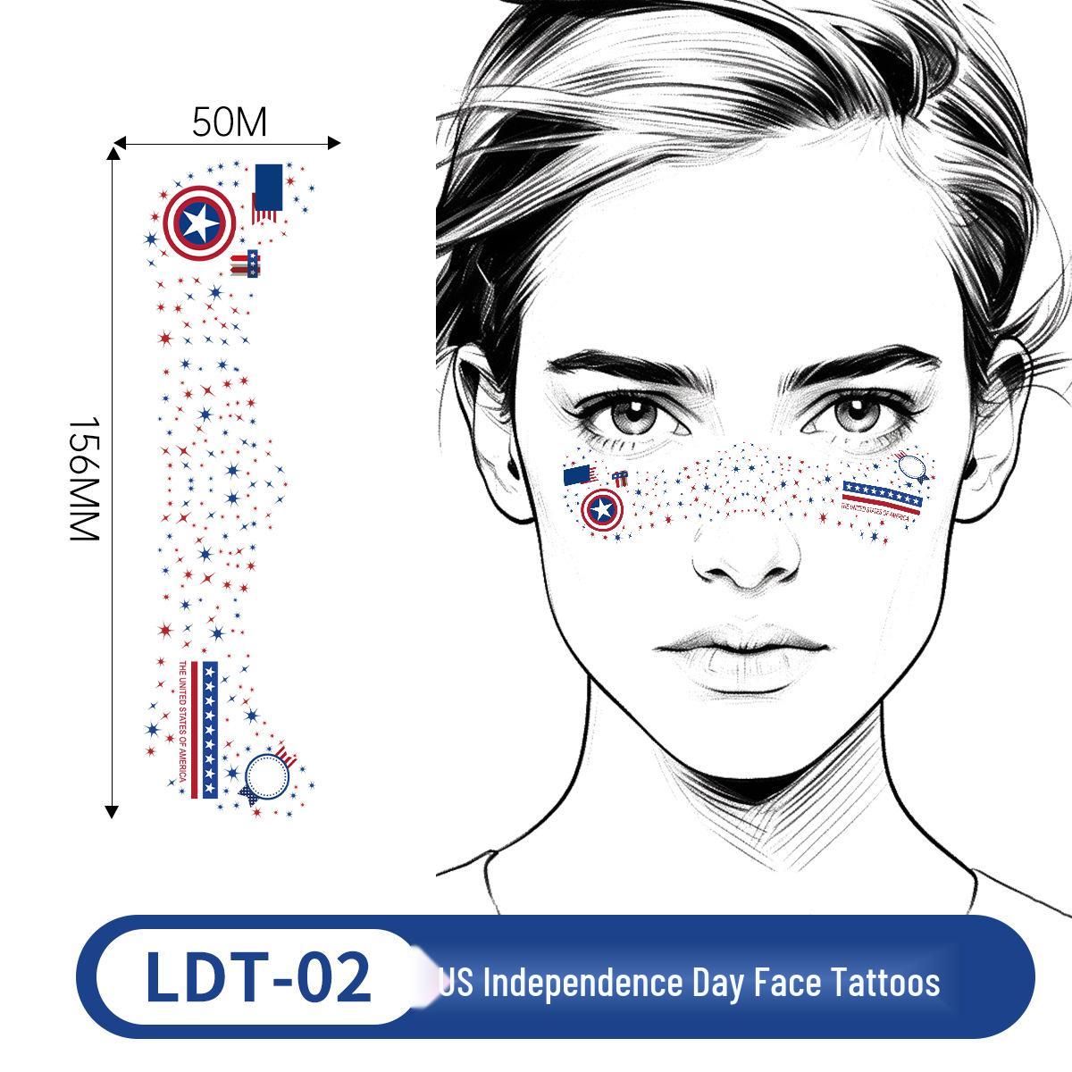 Independence Day Face Tattoo Stickers - DIY Festival Party Makeup 50*156MM
