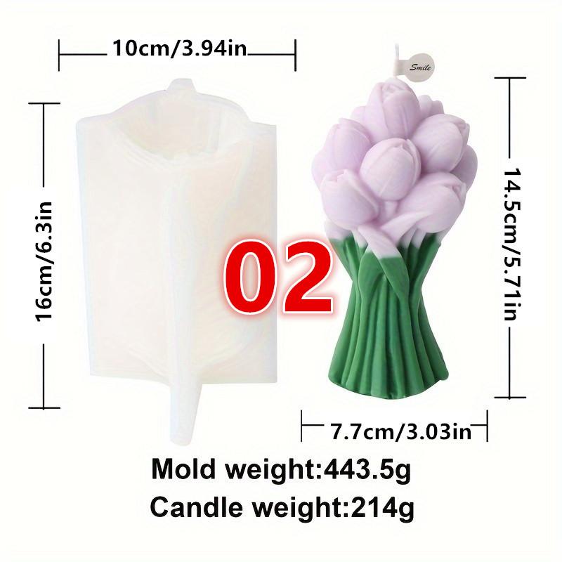 

3D Emulation Narcissus Tulip Bouquet Silicone Mold DIY Relief Lily Calla Flower Bundle Wedding Decor Candle Valentine s Day Gift