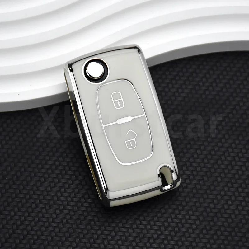 

Tpu Flip Remote Car Key Case Cover For Peugeot 207 307 308 407 607 807 For Citroen C2 C3 C4 C5 C6 Xsara Berlingo Protector Fob
