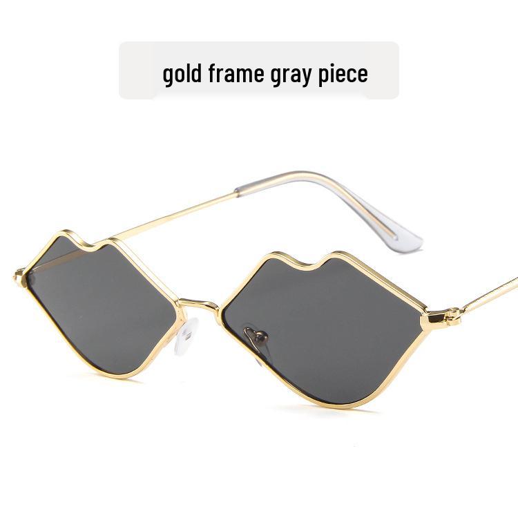 

2019 Retro Red Lips Ocean Lens Sunglasses - Trendy European & American Small Frame Design 52-23