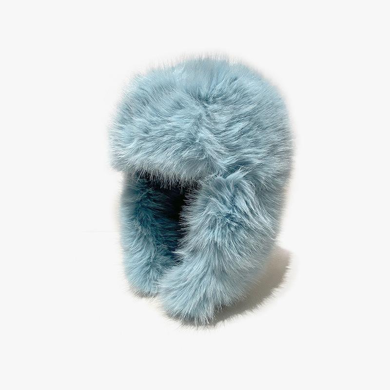 Imitation Mink Velvet Lei Feng Hat for Women In Winter Fluffy Northern Skiing Cold Warm Ear Protection Hat Plus Velvet Plus Thick Hat