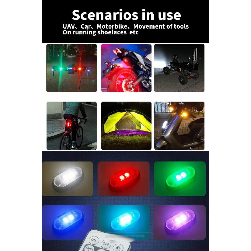 Light Up the Night RGB LED Aircraft Strobe Lights for Motorcycles,Airplanes & Helicopters,Car. Control Color Easy, Recharg