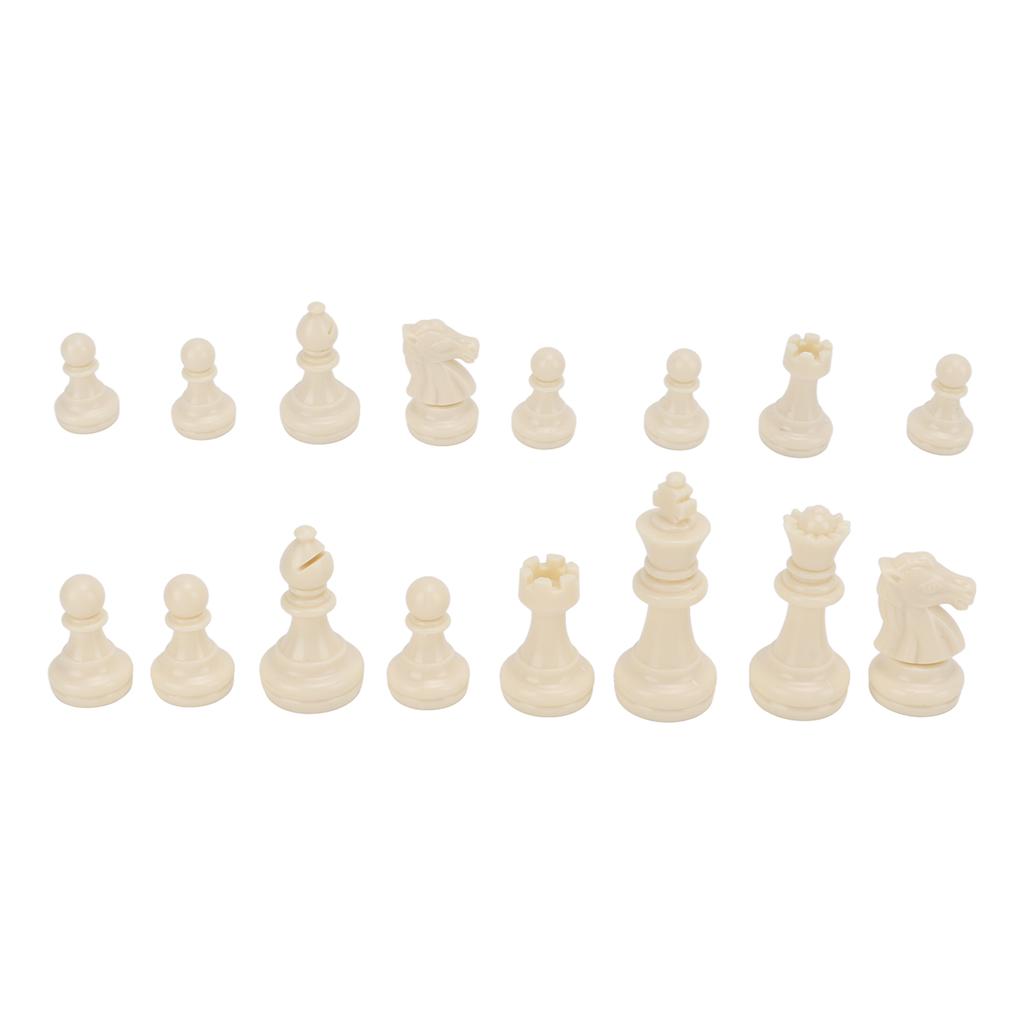 Chess Pieces Only PS Plastic Replacement Chessmen Figurine Pieces 49mm Height King for Party Relaxing(Black White )
