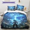 Set Copripiumino Trapuntato con Fantasia Cartone Animato Federa Decorazione per la Casa Regalo di Compleanno (1 * copripiumino + 2 * federa, senza nucleo)