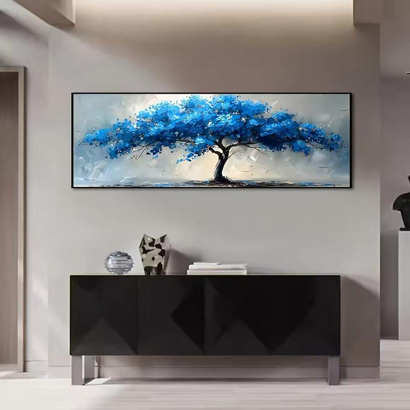 Large Blue Tree of Life Canvas Printings Abstract Painting Wall Art Decorative Classic  Blue Tree Posters Picture Home Decor
