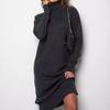 GMXIA Women's High Neck Knit Dress Autumn and Winter New Loose Inside-out Solid Color Thin Sweater Dress
