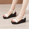High Quality Summer Wedge Sandals for Women 6cm High Heel New 2024 Size 32 33 42 43 Platform Open Toe Elegant Shoe Black White