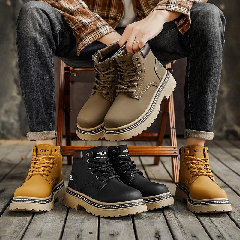 Winter New Velvet Martin Boots, Warm Outdoor Shoes, Thick-soled Rhubarb Boots, Cotton.