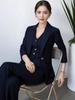 Ensemble 3 pièces pour femme en laine australienne: Blazer, gilet et pantalon évasé haut de gamme printemps/automne
