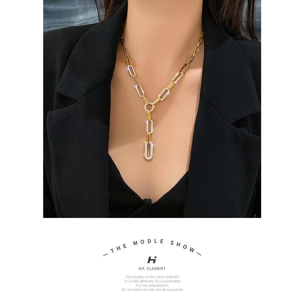 JMXD Metal Chain Necklace for Women Y2K Layering Necklace Minimalist Pendant Choker Statement Piece Hypoallergenic Daily Jewelry Gift