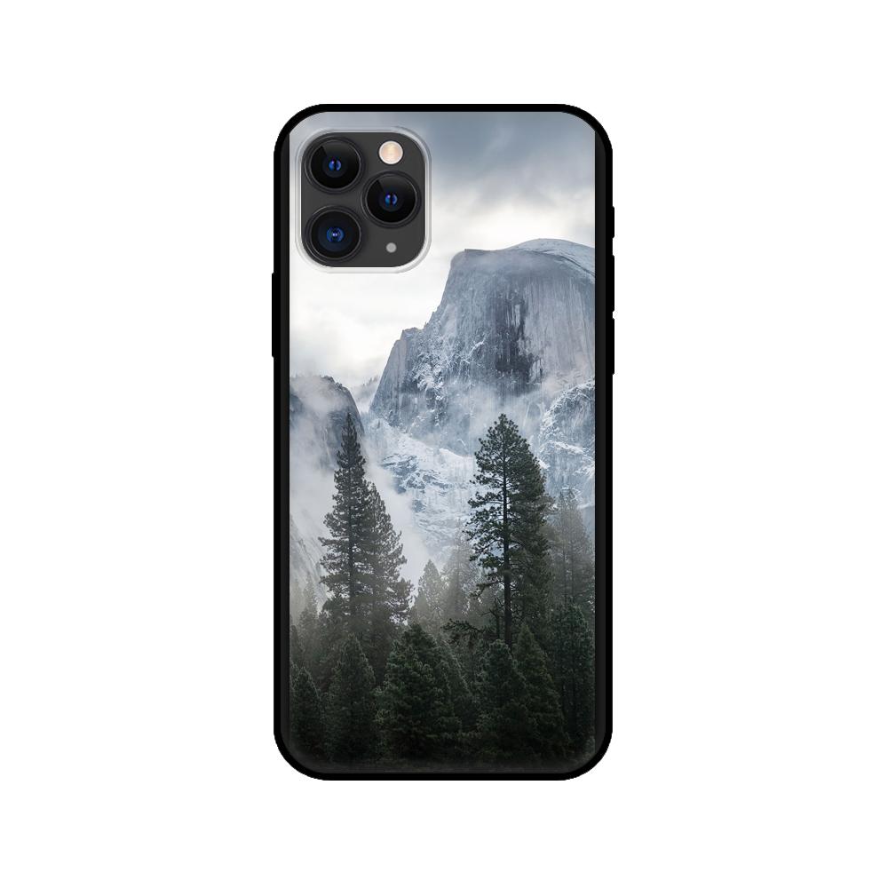 Black tpu case for iphone 5 5s se 2020 6 6s 7 8 plus x 10 XR XS 11 12 mini pro MAX back cover Winter Snow Mountain Scene