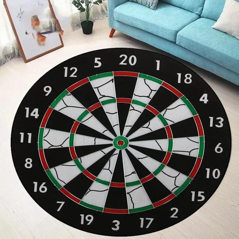Dartboard Pattern Round Non-slip Rug  Bullseye Round Rug  Youth Bedroom and Living Room Chair Cushion Stylish Home Decor Rug