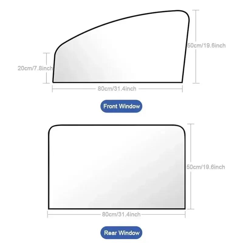 2Pcs Car Side Window Sun Shade Magnet Privacy Curtains UV Reflection Anti Glare UV Block Sunshade for Front/Back Window