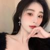 Shiny Rhinestone Zircon Cross Earrings For Women Korean Fashion Stainless Steel Earring Daily Birthday Party Y2K Zircon Gifts
