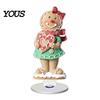 Desktop Ornament for Christmas Xmas Acrylic Ornament, 2D Flat Tree Gingerbread Man with Decorative Holiday Rotatable Base, Table Centerpiece