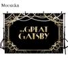 Great Gatsby Theme Birthday Party Photography Background Black Golden Line Customize   Decor Backdrops Banner