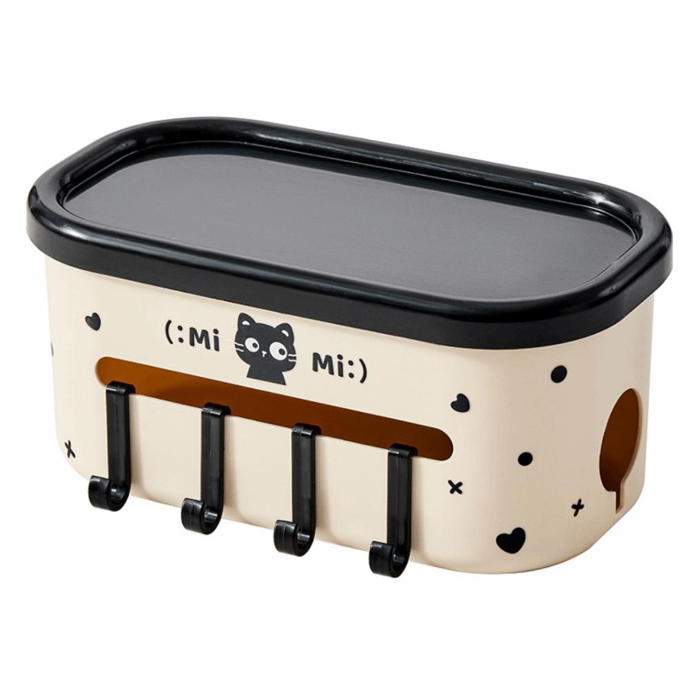 Removable Hanging Storage Basket Snap-on Type Large Capacity Bedside Tissue Holder Household with Hook