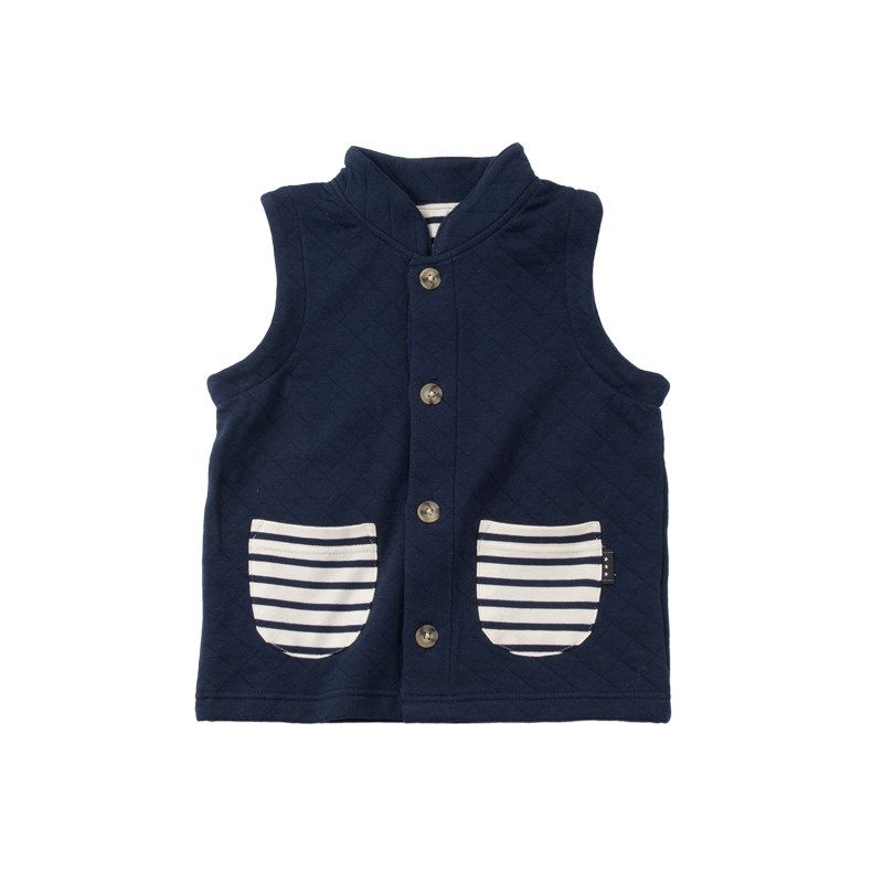 Japanese-Style Cotton-Padded Waistcoat for Spring and Autumn Tops Children's Clothing