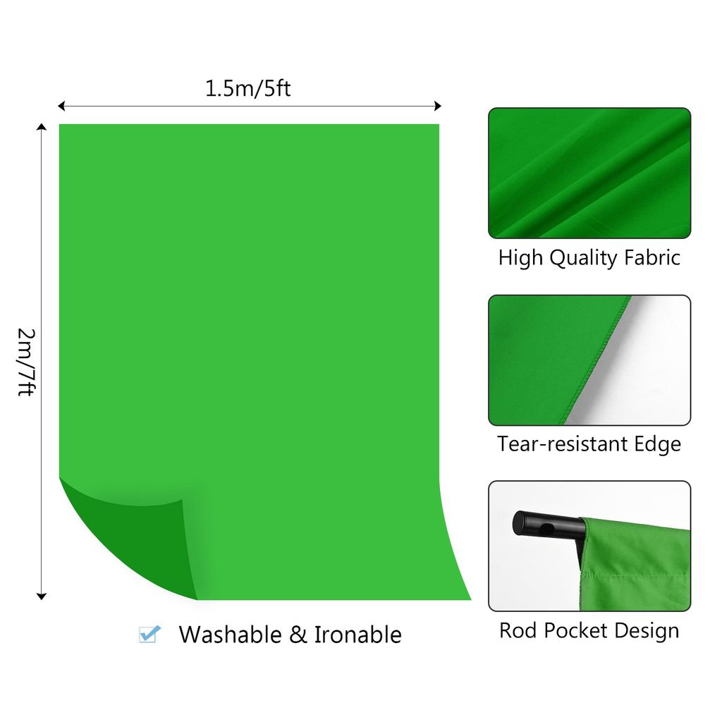 Photography Backdrop Set Lightweight Multifunctional Professional Green Photo Background Cloth with Stand