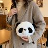 Neue weiche flauschige Panda Umhängetasche Cartoon Verstellbare Träger Handytasche Leichter Stoff Handtasche Damen Accessoires