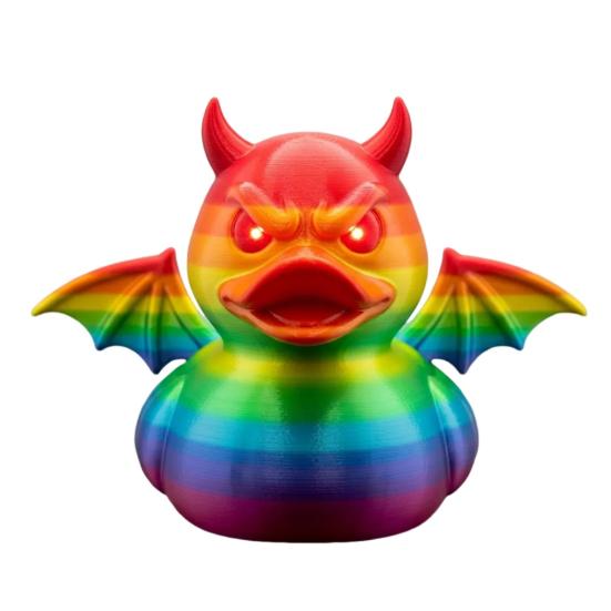 

Фигурка Демонической Утки Напечатанная на 3D-принтере Утка-Дьявол с Красными Рогами Крыльями Летучей Мыши Хэллоуин Готическая Коллекционная Статуэтка Настольный Домашний Декор для Подростков Взрослых