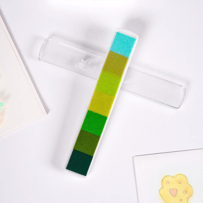7-color Long Strip Gradient Children's Craft Ink Pads for Scrapbooking Journal Coloring Stamp Fun Kids DIY Fingerprint Painting