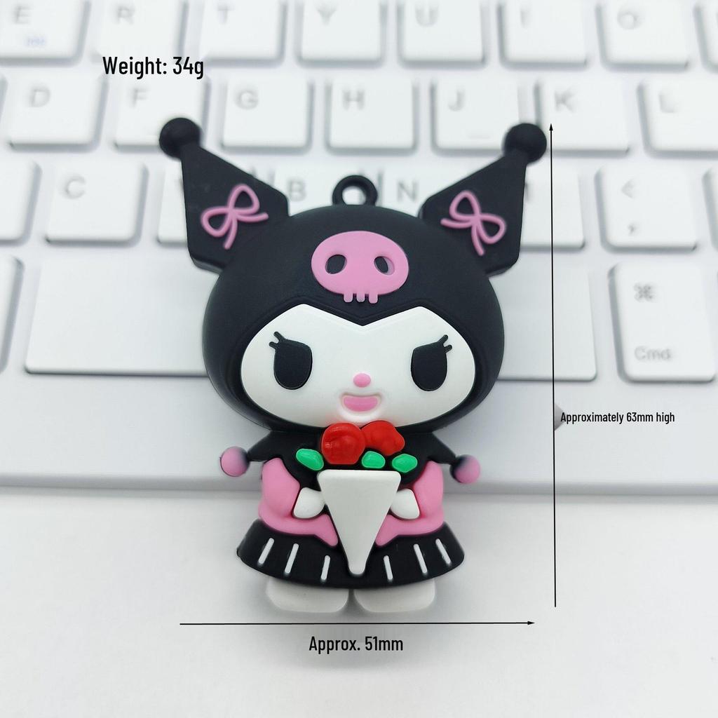 Cartoon KT Cat Keychain: Soft PVC Rubber Sanrio Bag Pendant DIY Accessory