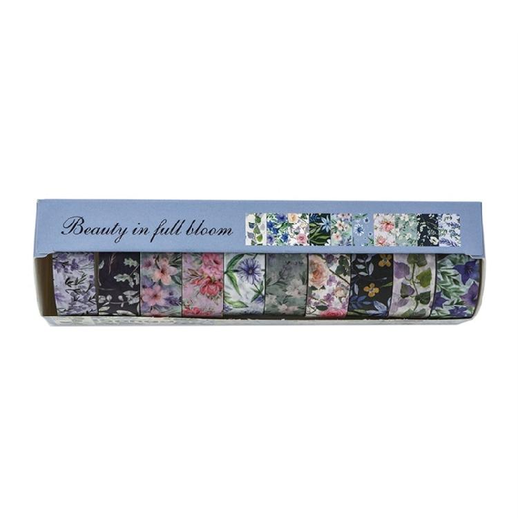 

10Pieces Flower Pattern Tape Scrapbooking Background Tape Aesthetic Masking Tape for Journaling Photo Album Planner