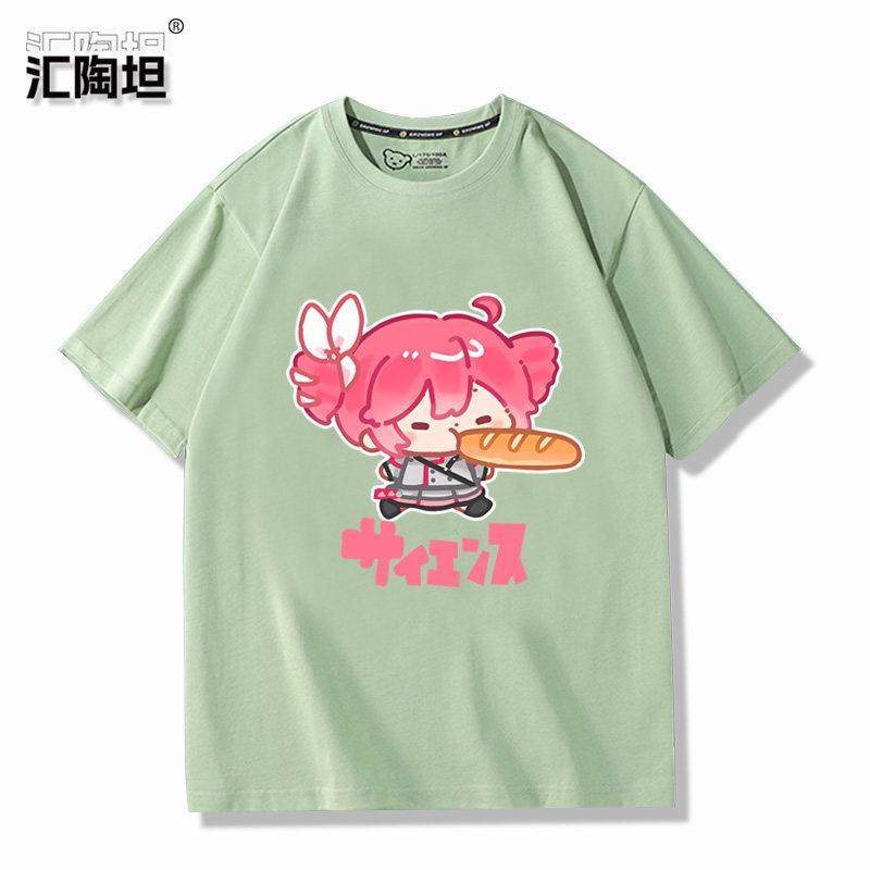 Accented Teto Co Branded Hatsune Miku Surrounding Cartoon Printed T-shirts for Men and Women's Summer Anime New T-shirts