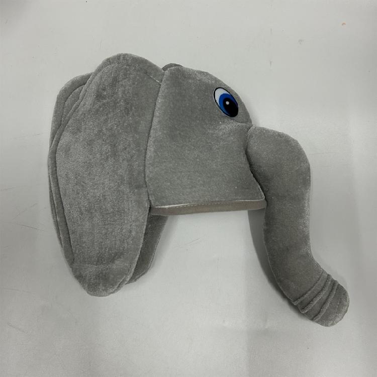 Plush Elephant Hat Unisex Headgear for Halloween Cosplay Event Props Novelty Costume Hat Headwear 3D Hat for Party