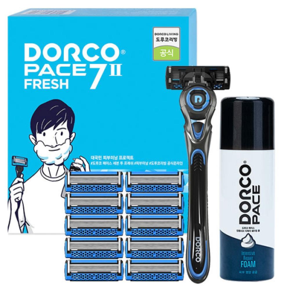 Dorco Face 7 To Fresh Shaving Planning Set No. 3  Shaver+blade Total 11 Packs+74ml Shaving Foam Face 7 to Fresh Shaving Planning Set No. 3