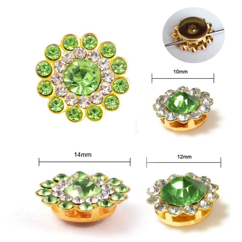 Sun Flower Claw Diamond, Glass Flower-Shaped Rhinestone Buckle Hand Seam Diamond, Round Flower Plate Grab Diamond Diy Jewelry Button Decoration