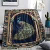 1Pc Peacock Print Flannel Blanket, High quality Comfortable for All Seasons, Home Decor, Warmth and Comfort, Perfect for Christmas Gifts W118