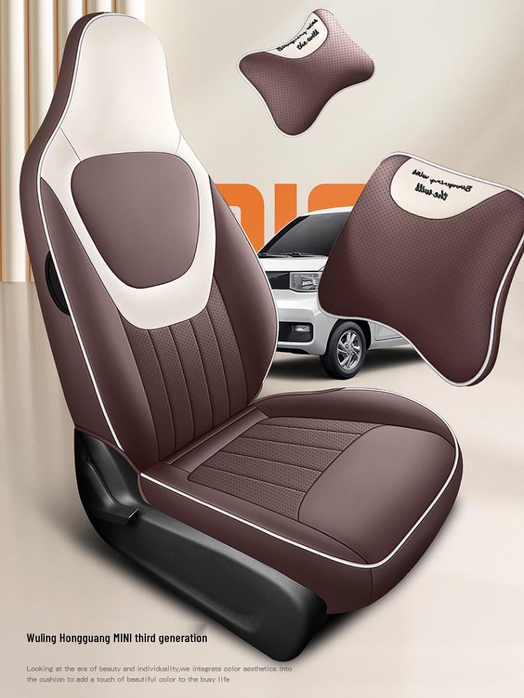 Wuling Hongguang Mini 3rd Gen Nappa Leather Car Seat Cushion - Universal for All Seasons